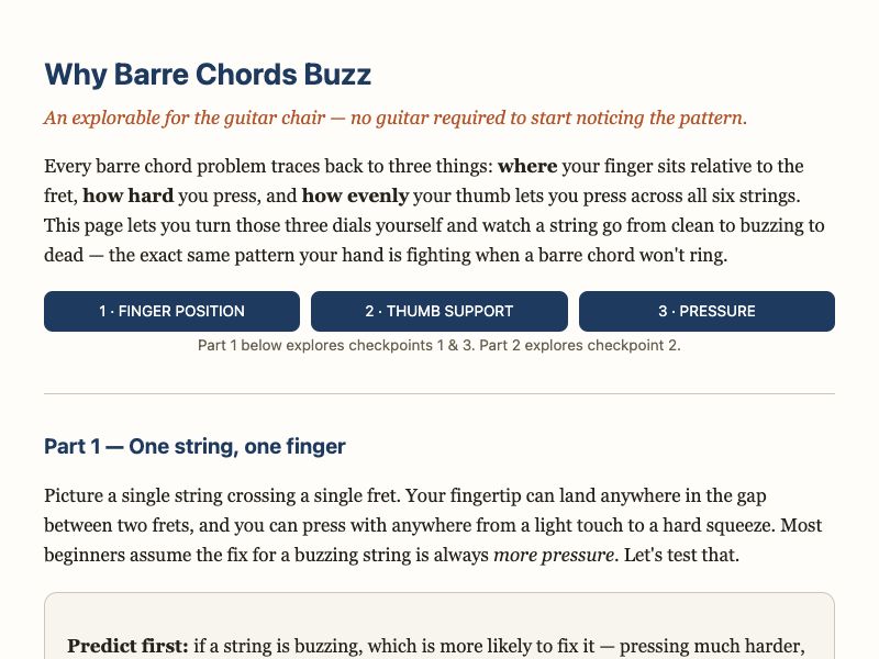 Explorable: Why Barre Chords Buzz preview