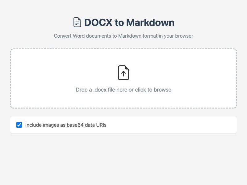DOCX to Markdown Converter preview