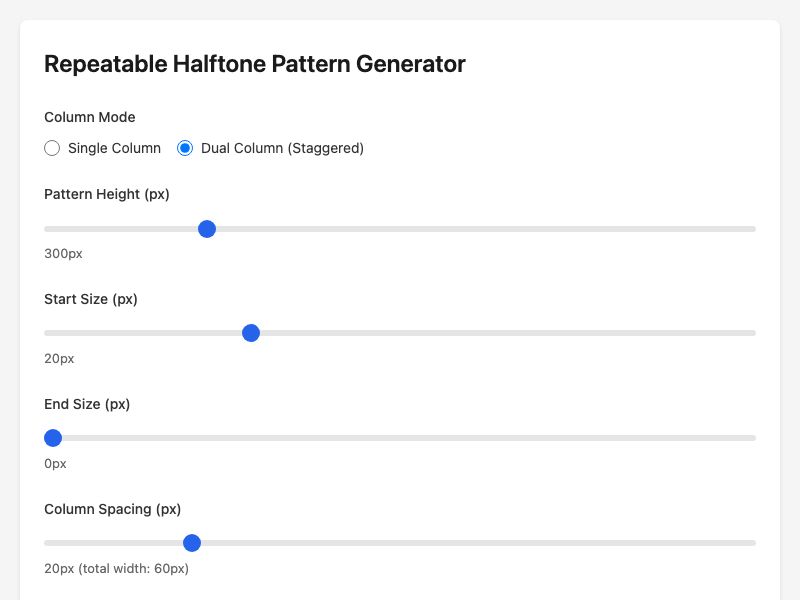 Repeatable Halftone Pattern Generator preview