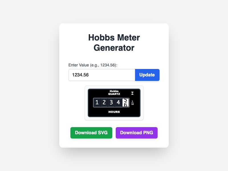 Hobbs Meter Generator preview