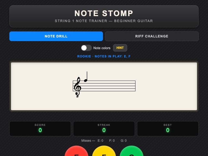 Note Stomp — String 1 Trainer preview