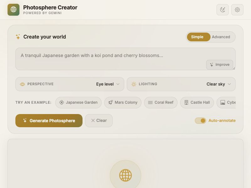 Photosphere Creator — AI Photosphere Generator preview