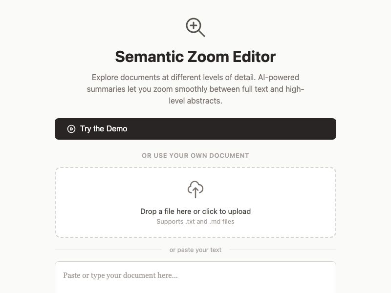 Semantic Zoom Editor preview