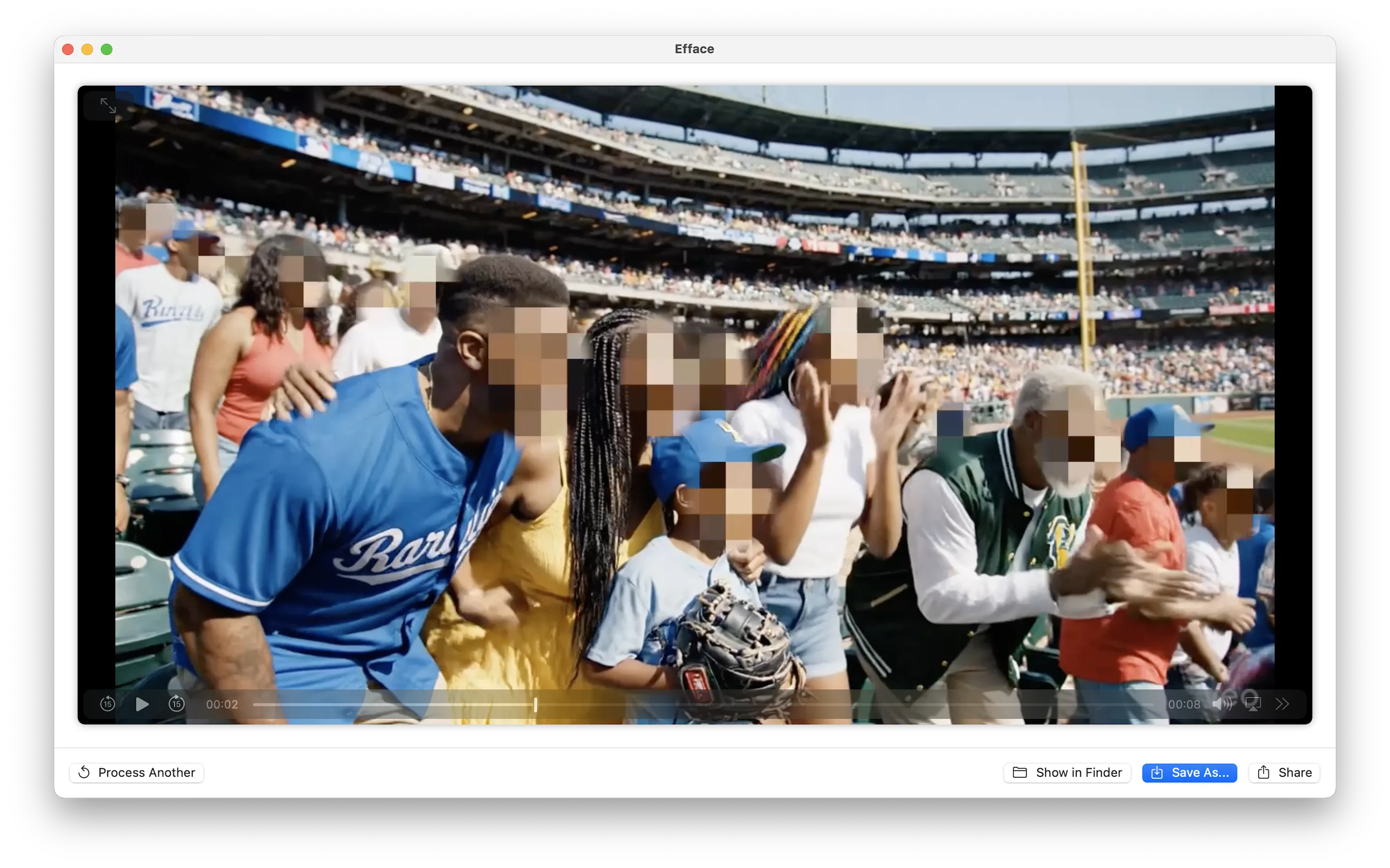 Video after pixelate anonymization
